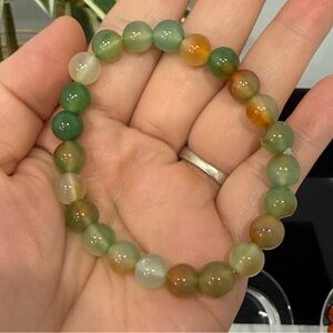 Peacock Agate Stone Stretch Bracelet – Vibrant Rainbow Beads!